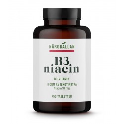 Niacin (nikotinsyre) - 10 mg - 750 små tabletter