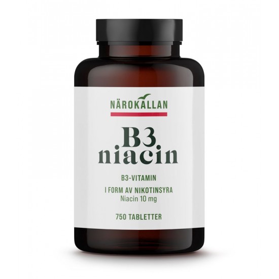 Niacin (nikotinsyre) - 10 mg - 750 små tabletter